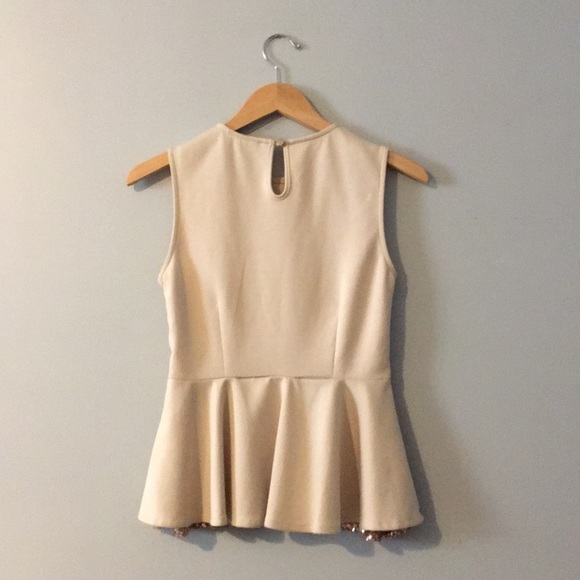 Artee Couture Nordstrom brand peplum sequin gold - Picture 3 of 4